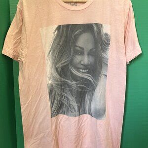 Mariah Carey Graphic Tee Pink Size L Made in USA Pop Icon Music Shirt